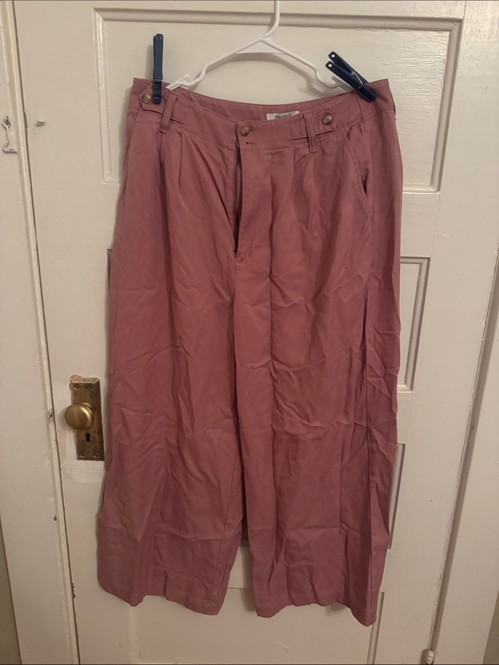 Madewell Wide-Leg Pants in Dusty Rose Pink